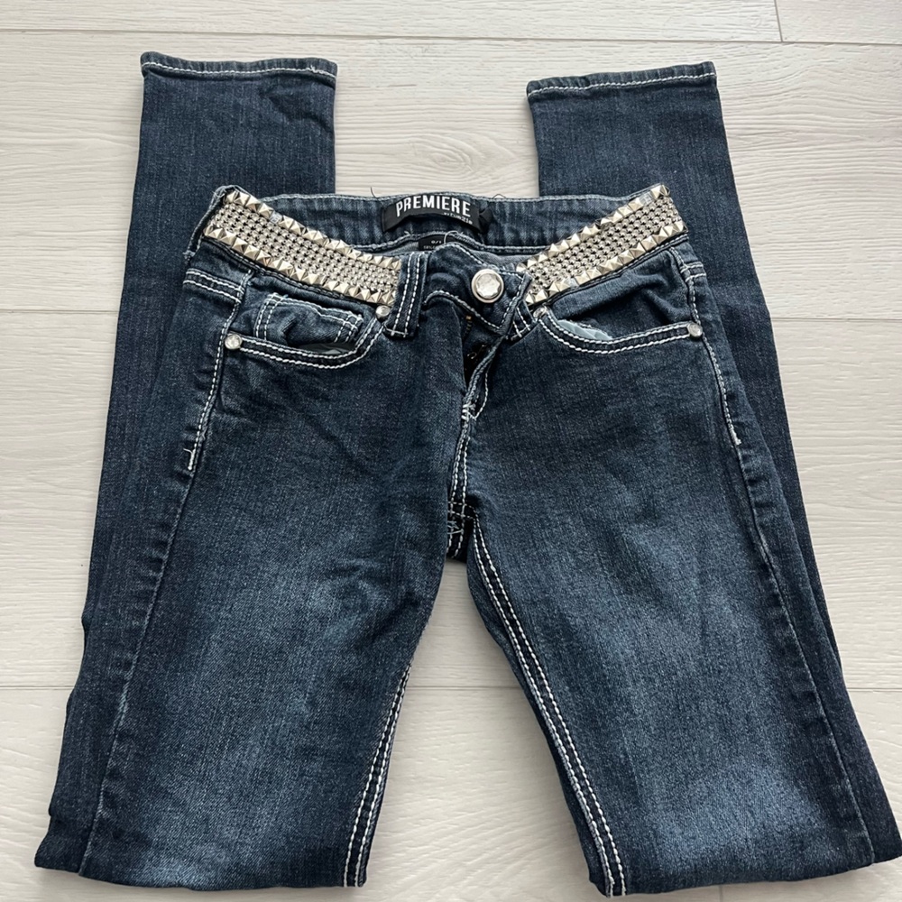 premiere women’s studded skinny jeans size 0 24/25